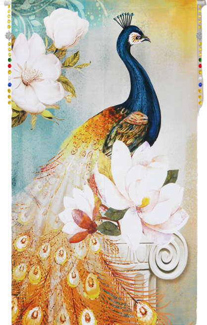 命運好好玩 李玉珮 富貴迎門布簾, 吉祥孔雀 多色