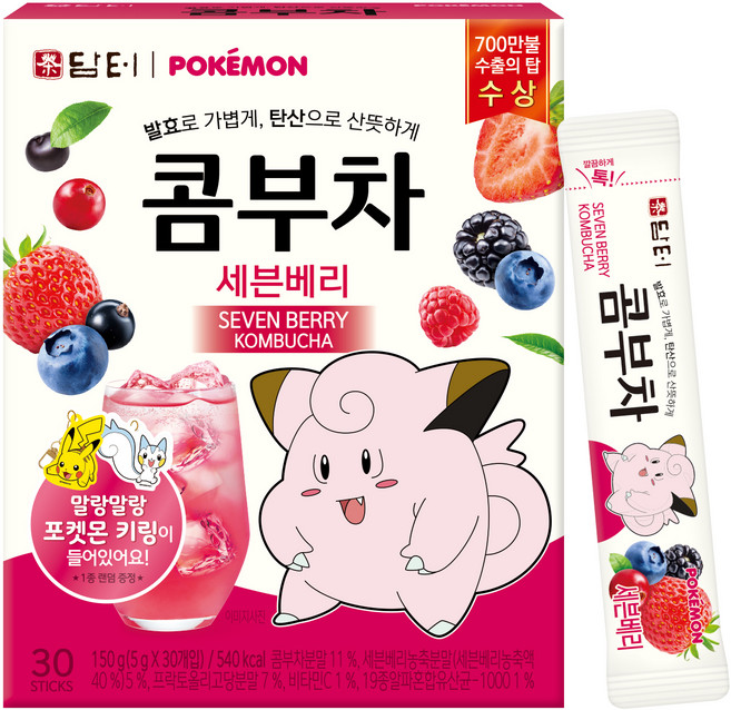 담터 포켓몬 콤부차 세븐베리, 5g, 30개입, 1개