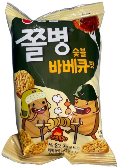 농심 쫄병스낵 숯불바베큐맛, 90g, 1개
