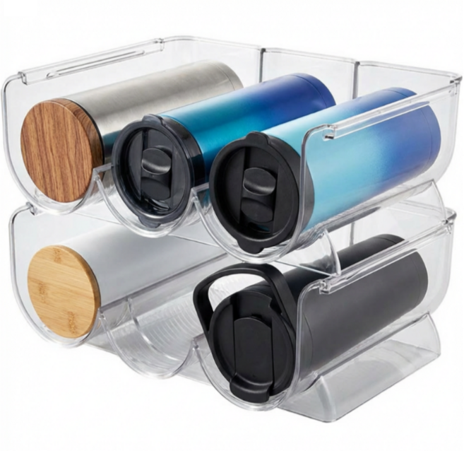 라인스미스 와인 텀블러 다용도 정리대 3구, 투명, 2개