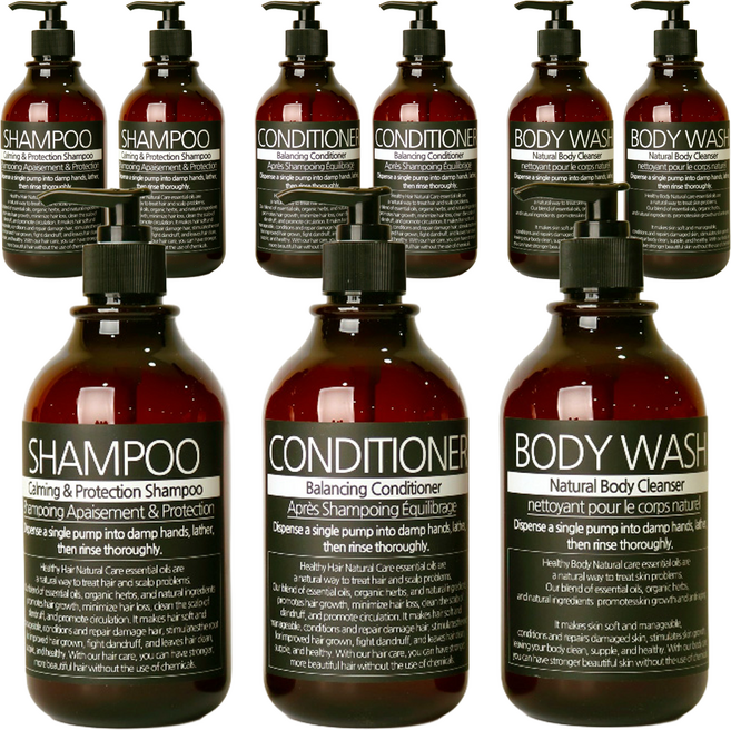 로맨틱노벰버 라벨1 블랙 욕실 디스펜서 3종, 브라운, 3세트