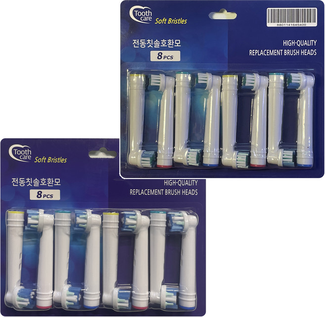 투스케어 오랄비 전동칫솔 호환 리필모 일반용 8p + 플로스액션 8p 세트, EB-17(일반용), EB-25(플로스액션), 1세트