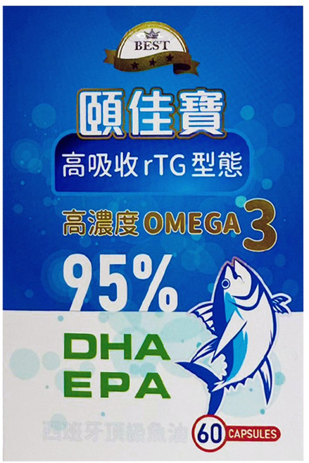 頤佳寶 西班牙高濃度頂級魚油, 1個, 60顆