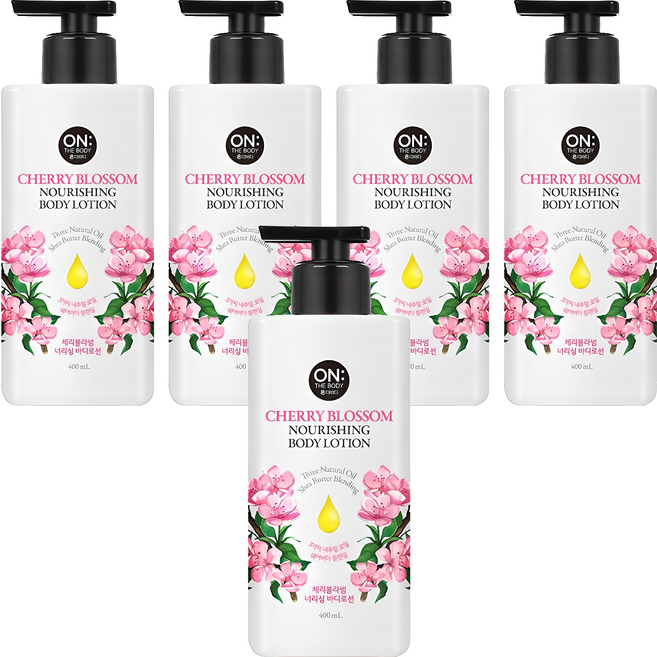 온더바디 너리싱 바디로션 체리블라썸, 400ml, 5개