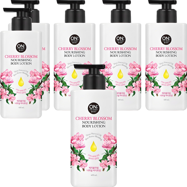 온더바디 너리싱 바디로션 체리블라썸, 400ml, 6개