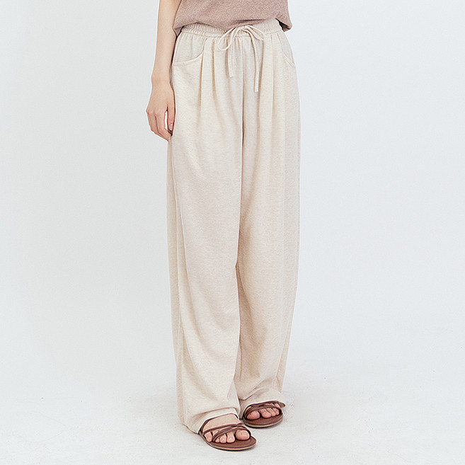엘쏘 여성용 컴포즈 밴딩 스트링 와이드 팬츠