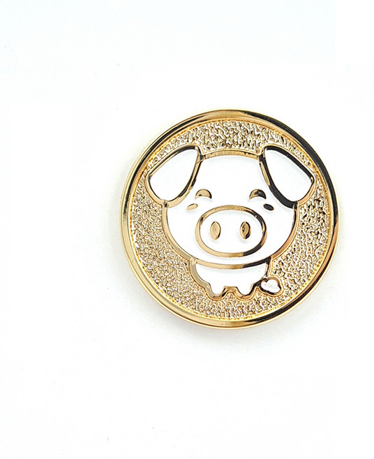 지봇골프 십이지신 써클칩 캐릭터 골프 볼마커, 해돼지 (골드), 1개