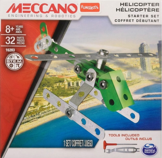 Meccano 麥卡諾 進階微型系列 入門級 8歲以上 32片 直升機 1盒