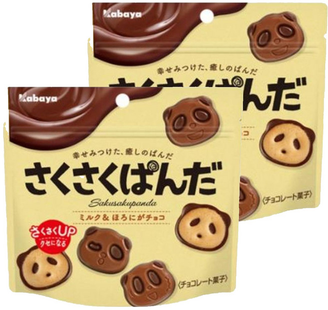 카바야 사쿠사쿠 팬더 초코 비스킷, 2개, 47g