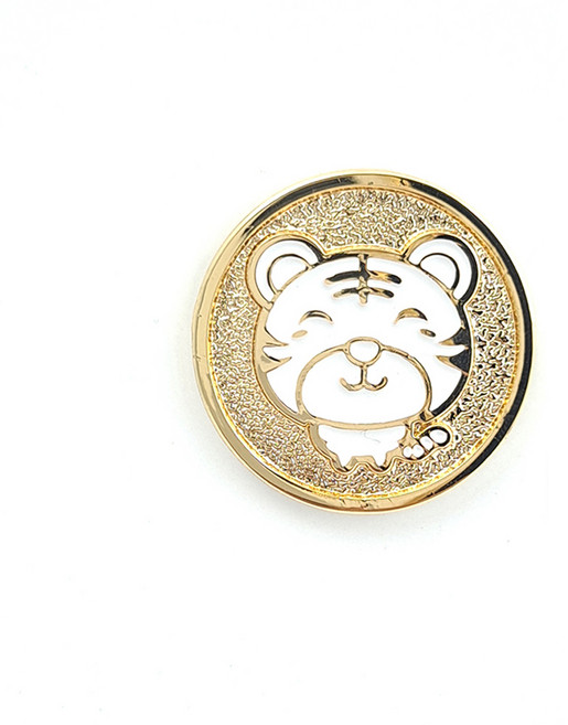 지봇골프 십이지신 써클칩 볼마커, 인호랑이 (골드), 1개