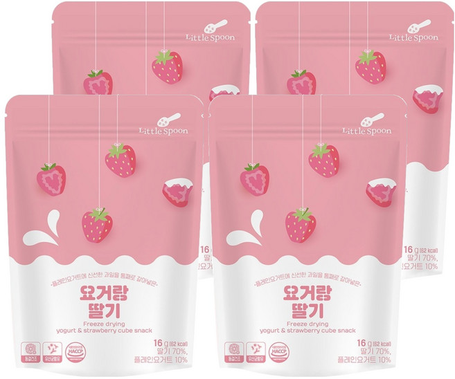 Little Spoon 韓國小湯匙 乳酸菌優格球 6個月以上, 草莓, 16g, 4包