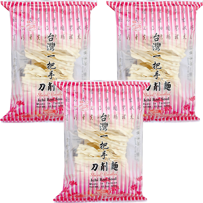 龍口 台灣一把手 刀削麵 台灣製造, 300g, 3包