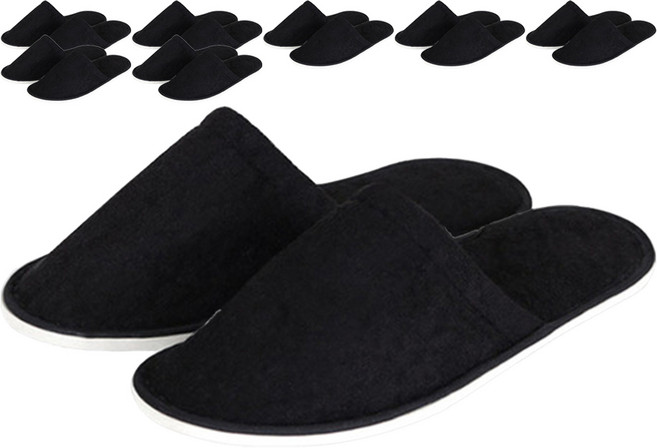 실내슬리퍼 타올천 D, 검정, 8개