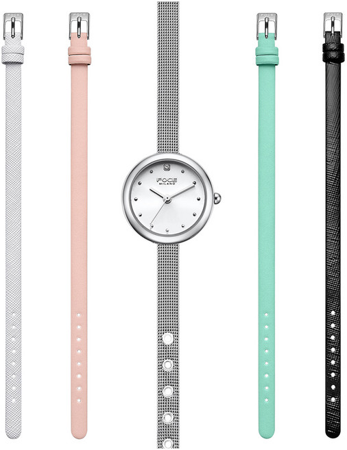 포체밀라노 여성용 마카롱 메쉬밴드 컬러스트랩 5종 손목시계 FM2013WH-SET