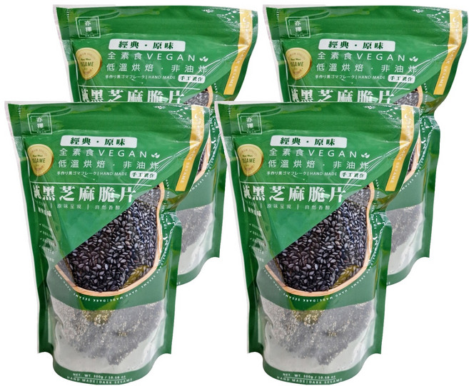 亦擇 純黑芝麻脆片, 250g, 4包
