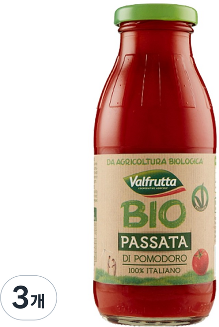 valfrutta 有機番茄泥, 3個, 350g
