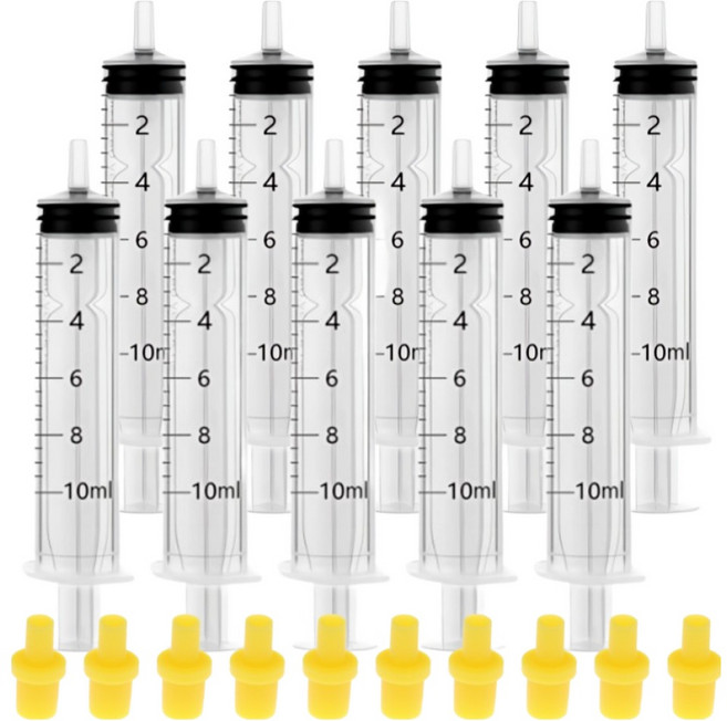 Daon Select 連續供墨 黃色橡膠頭 吸墨注射器 10ml, 10個, 混合色