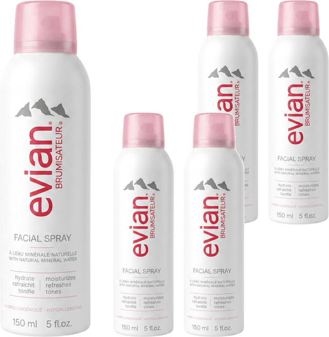 evian 依雲 天然礦泉保濕噴霧, 5瓶, 150ml