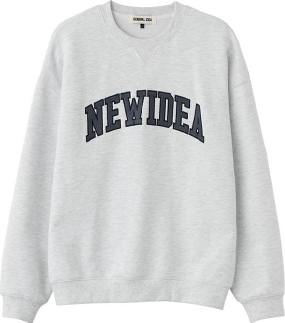 제너럴아이디어 남녀공용 뉴아이디어 아플리케 루즈핏 맨투맨 SBE1U02009