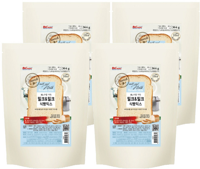 브레드가든 밀크 앤 밀크 식빵믹스, 364g, 4개