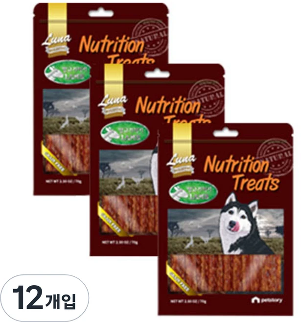 LunaHOLISTIC 강아지 뉴트리션 트리츠 간식 20p, 양고기져키, 70g, 12개 - 쿠팡