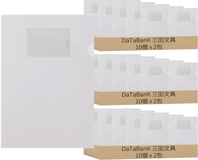 DaTaBanK 三田文具 A4 L型透明文件夾 31 x 22cm 10個, 單色, 6包