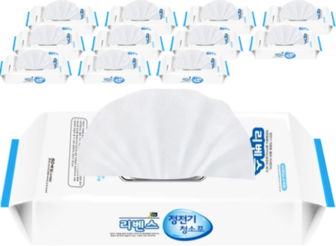 리벤스 정전기청소포 60매, 12개