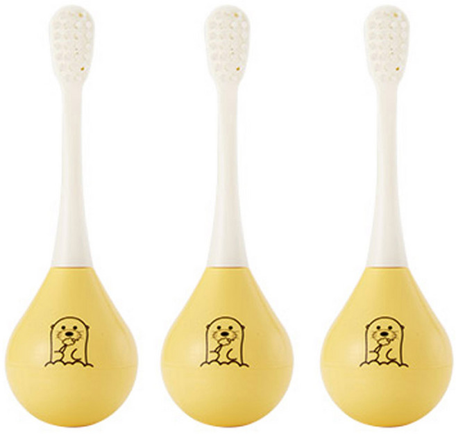 MyBEE 嬰兒牙刷 第2階段, 黃色, 3個, 1個裝