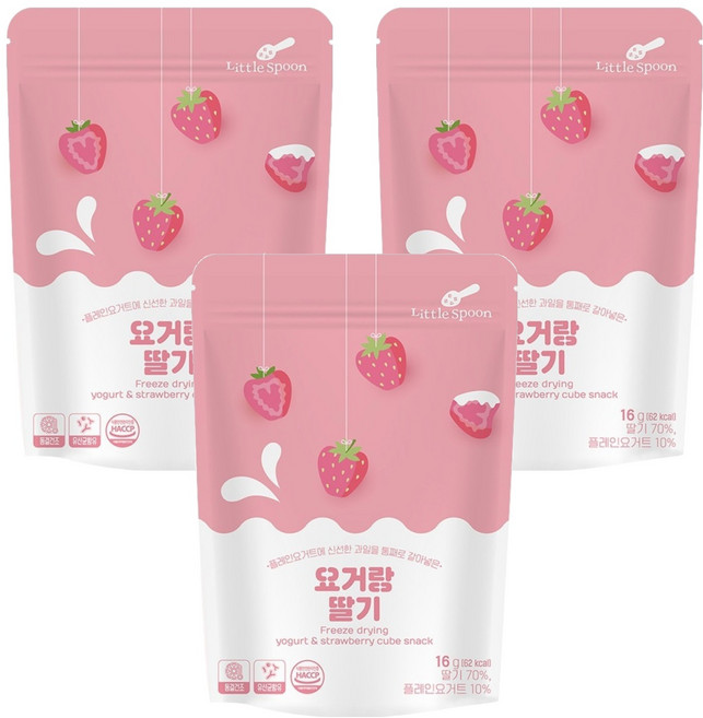 Little Spoon 韓國小湯匙 乳酸菌優格球 6個月以上, 草莓, 16g, 3包