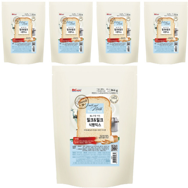 브레드가든 밀크 앤 밀크 식빵믹스, 364g, 5개