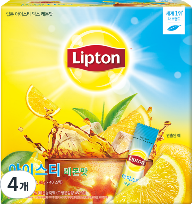 립톤 아이스티 믹스 레몬맛 분말, 40개입, 4개, 14g