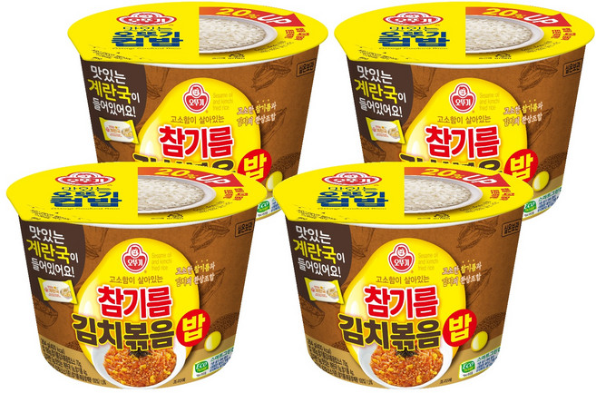 OTOKI 不倒翁 即食碗裝芝麻油炒泡菜蓋飯附沖泡蛋花湯, 4個, 264g