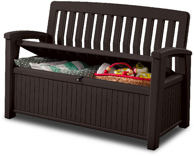 케터 야외 파티오 벤치 60G 133 x 61 x 89 cm 방문설치, 브라운