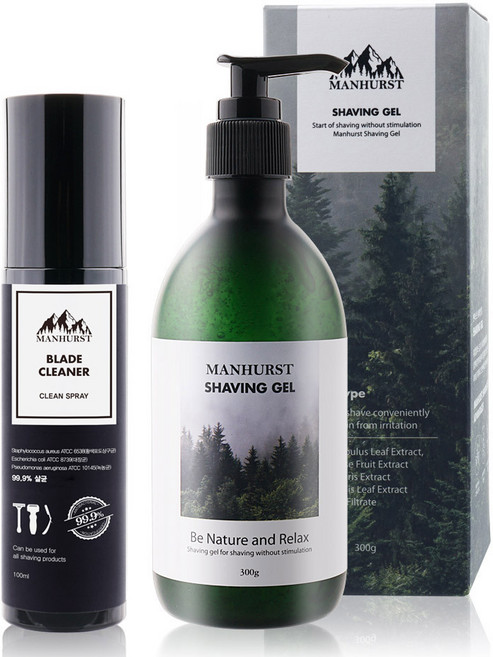 맨허스트 쉐이빙젤 300g 1개 + 블레이드 클리너 100ml 1개, 400ml, 1세트