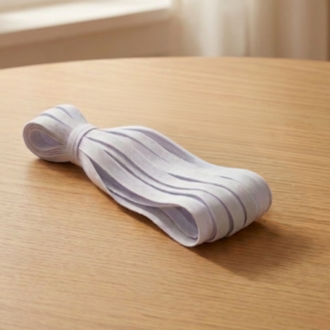 히즈플랜 고탄력 고무줄 밴드 0.9cm x 9m, 화이트, 1개