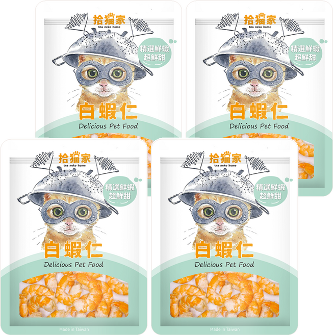 tna neko home 拾貓家 寵物生凍零食, 白蝦仁, 25g, 4包