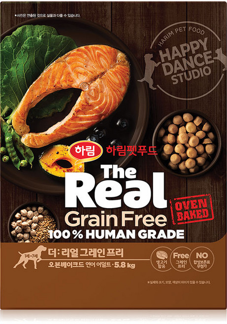 하림펫푸드 어덜트 강아지 더리얼 그레인프리 오븐베이크드 건식사료, 연어, 5.8kg, 1개