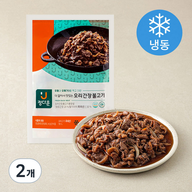 정다운 더 얇아서 맛있는 오리 간장 불고기 (냉동), 400g, 2개