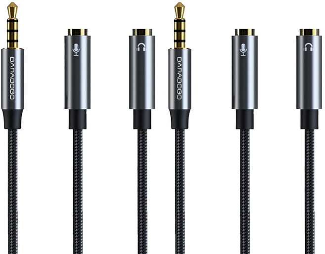 Barabogo 筆記型電腦 耳機 麥克風 音源線 分配器, 灰色, A22
