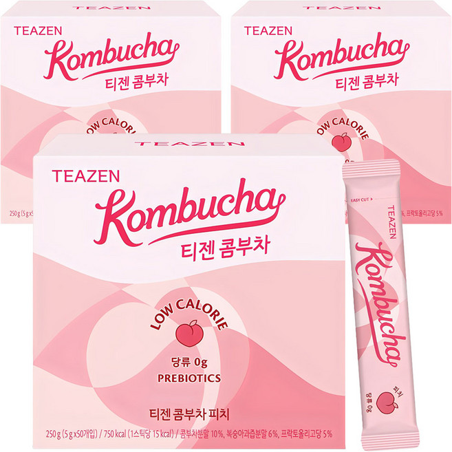 티젠 콤부차 피치, 5g, 50개입, 3개