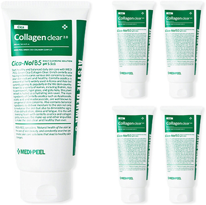 메디필 그린 시카 콜라겐 클리어 젤클렌저 2.0, 300ml, 5개