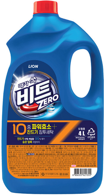 비트 제로 드럼용 액상세제 본품, 4L, 1개