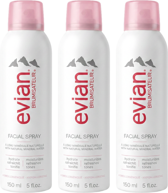 evian 依雲 天然礦泉保濕噴霧, 3瓶, 150ml
