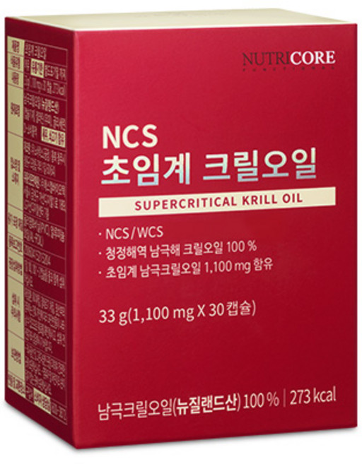 뉴트리코어 NCS 초임계 크릴오일, 30정, 1개