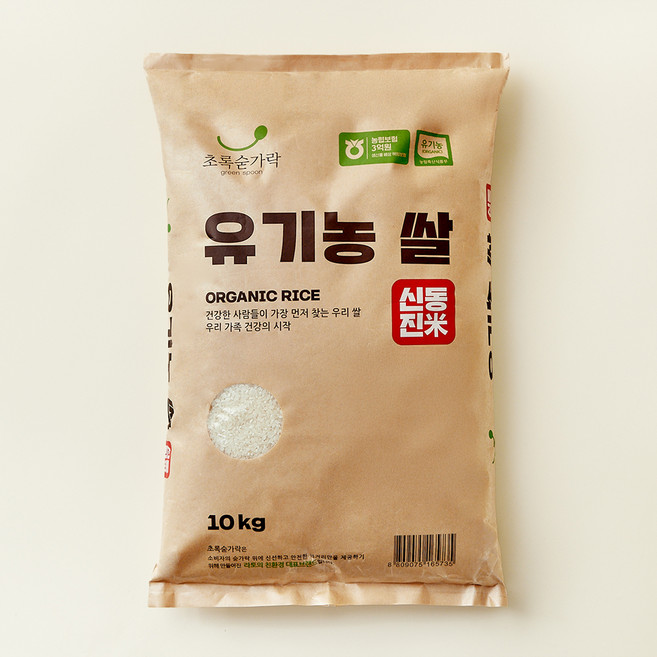초록숟가락 유기농 신동진 쌀, 10kg, 1개, 상등급