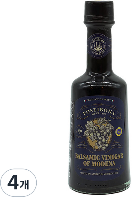 포스티보나 프리미엄 모데나 레드 발사믹식초, 250ml, 4개