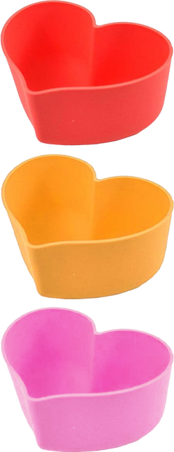 KAI 貝印 愛心矽膠模 大 3個, 心形 橘色 + 粉色, 1組
