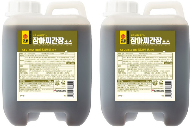 몽고식품 장아찌 간장 소스, 2개, 4.6L