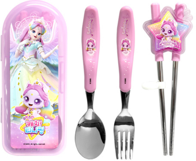 르번 슈팅스타 캐치! 티니핑 무소음 교정젓가락 풀세트, 오로라핑, 1개