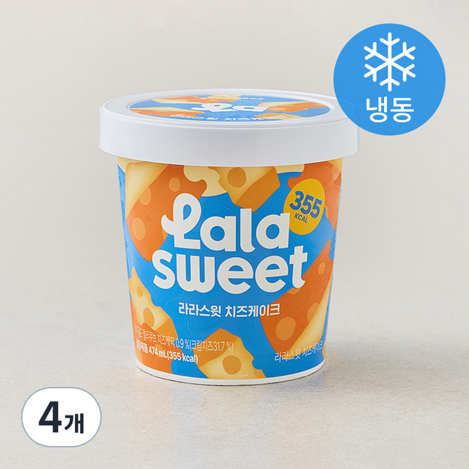 라라스윗 치즈케이크 아이스밀크 (냉동), 474ml, 1개입, 4개